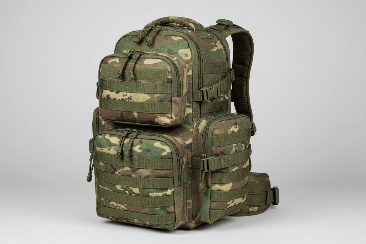 Camouflage Mochila Militar with multiple compartments