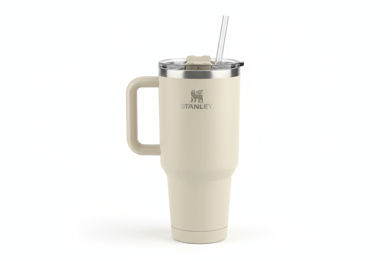Stanley branded travel mug with handle and straw, Comprar Produtos Stanley