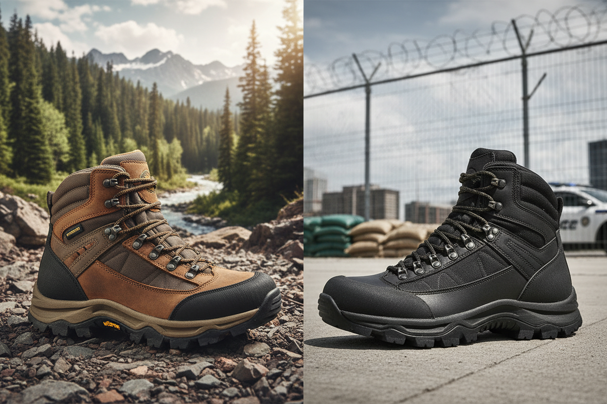 Bota resistente para trilha: diferenças do modelo tático