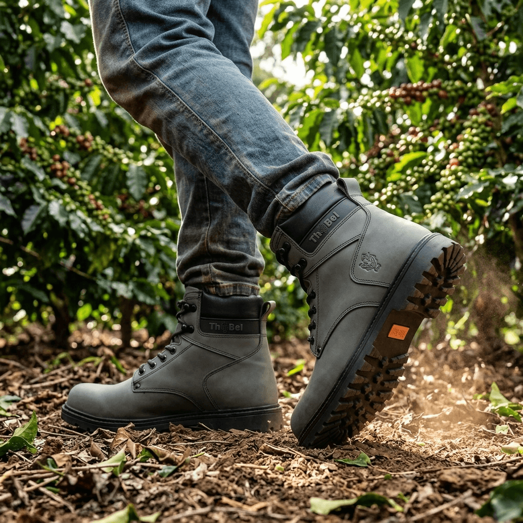 Bota de Trabalho Masculina Thabel WorkBel Anti Perfuro Chumbo com CA, ideal para conforto e segurança no trabalho.