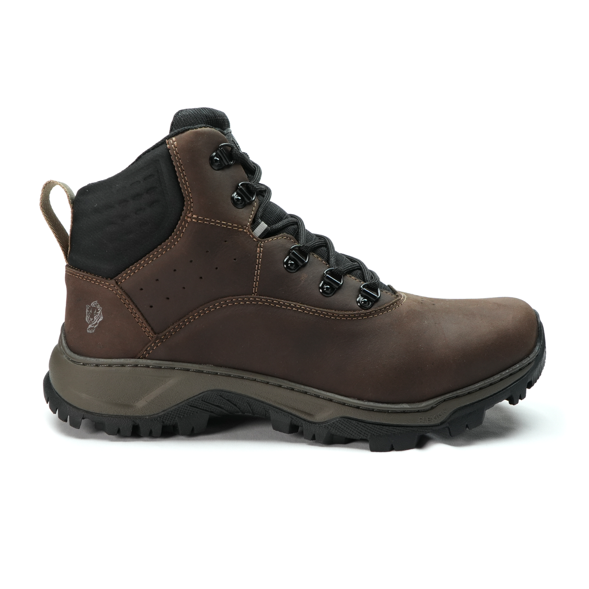 Bota de Trilha Masculina ThaBel Hero Couro Crazy Horse Marrom com CA lado esquerdo.