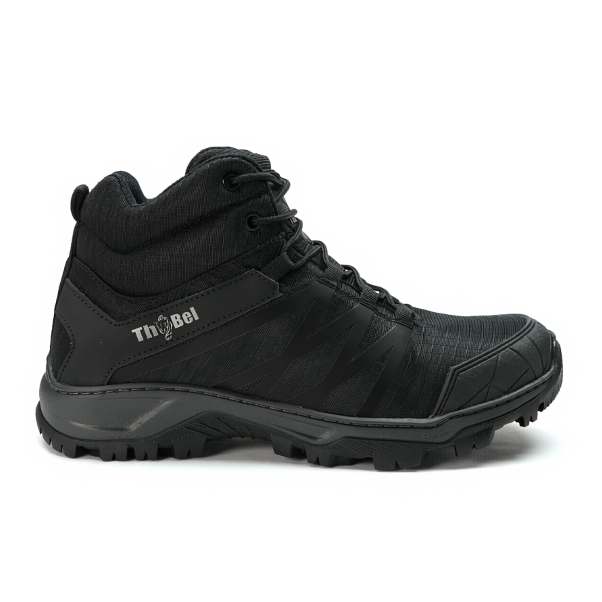 Bota de Trilha Masculina Leve ThaBel Land Trail Nylon Preta com CA