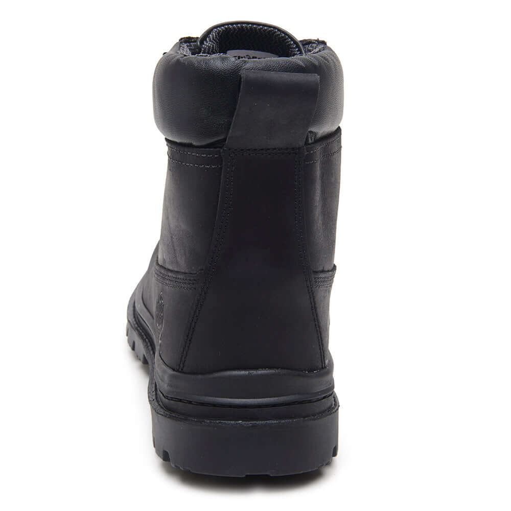 Traseiro da Bota de Trabalho Worker ThaBel Preto com CA, bota masculina durável e confortável para uso profissional e casual.