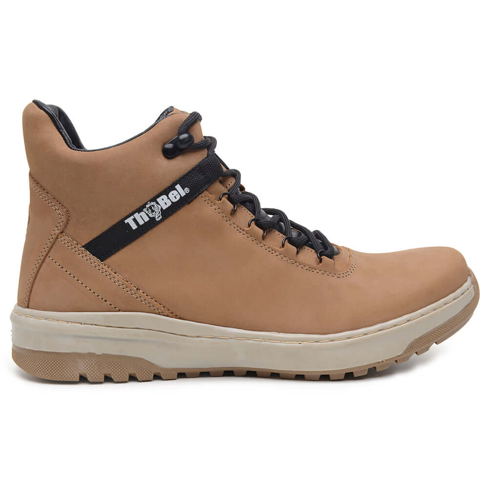 Bota De Couro Casual Ranger ThaBel Coyote, bota tática, bota masculina, coturno militar, bota adventure, calçado masculino, bota resistente.