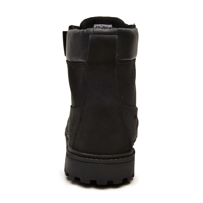 Bota Impermeável Work ThaBel Storm Anti Perfuro Preta com CA, vista traseira, calçado masculino tático e de segurança, coturno militar.