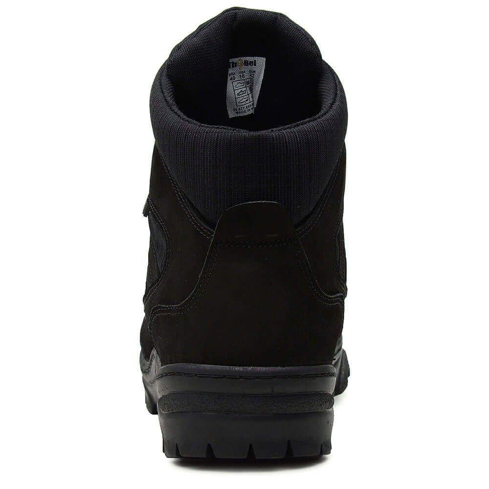 Bota Militar Thabel ThunderBel Anti Perfuro Preta com CA - vista traseira do calçado tático com detalhe em preto.
