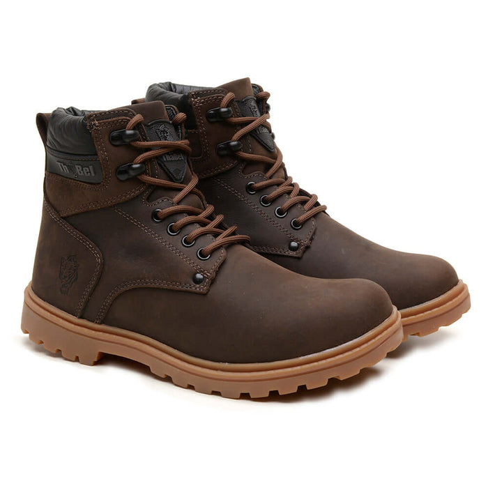 Bota Masculina para Trabalho Thabel WorkBel Anti Perfuro Marrom com CA, bota tática, coturno militar, calçado de segurança