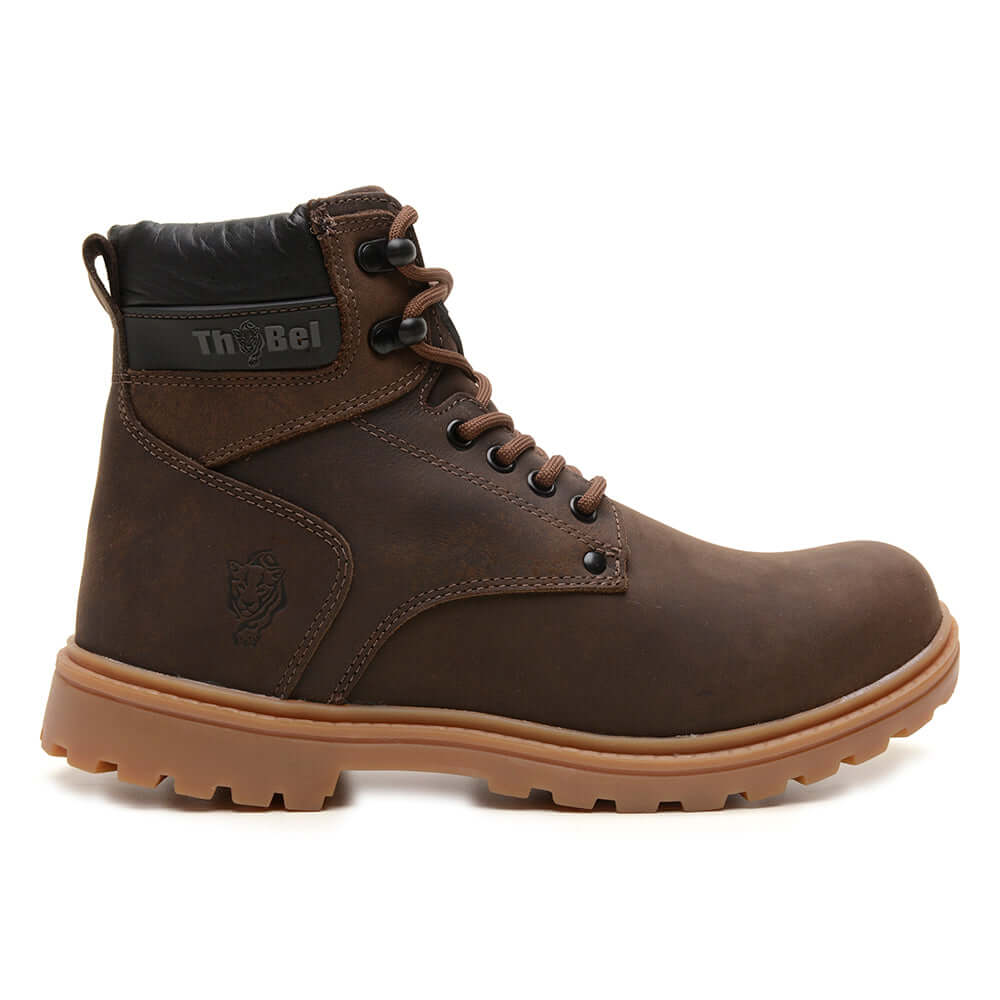 Bota Masculina para Trabalho Thabel WorkBel Anti Perfuro Marrom com CA, bota tática, coturno militar, bota de segurança.