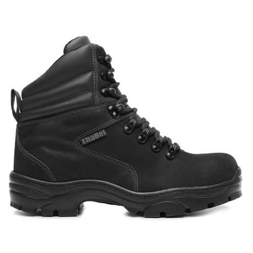 Bota Militar ThaBel Highlander Anti Perfuro Preto com CA, coturno masculino para segurança e aventura, bota tática durável.