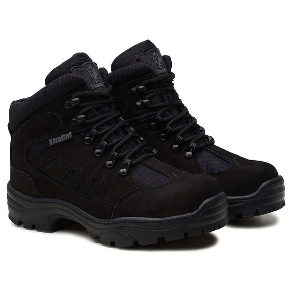 Bota Militar Thabel ThunderBel Anti Perfuro Preta com CA – calçado tático confortável e durável, ideal para trilhas e trabalhos pesados.