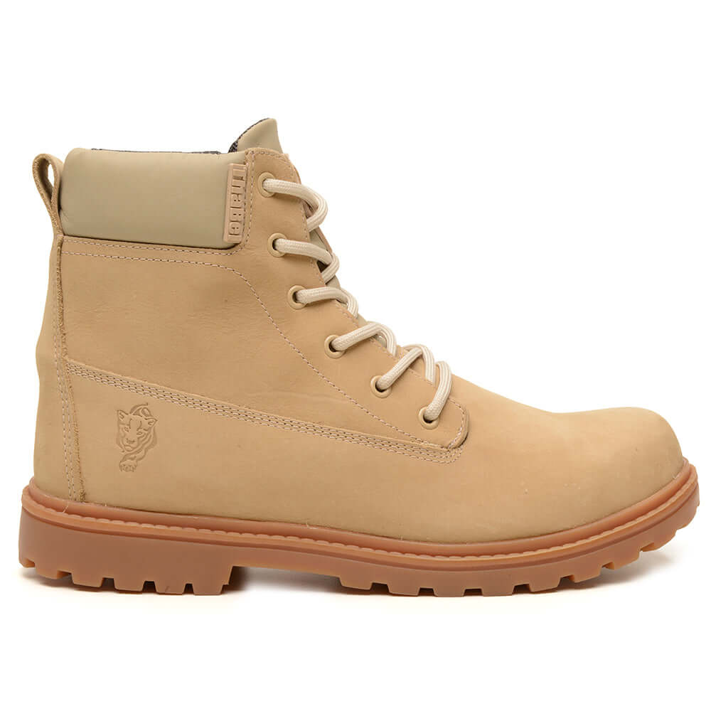 Bota de Segurança Masculina ThaBel Easy Bel com Zíper Desert com CA, bota tática resistente e confortável, ideal para trabalho e trilhas leves.