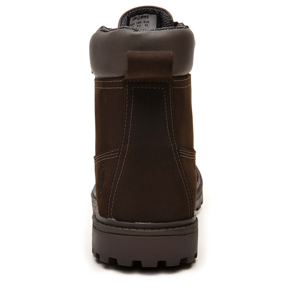 Bota de Segurança Masculina ThaBel Easy Bel com Zíper Marrom com CA, coturno resistente e confortável