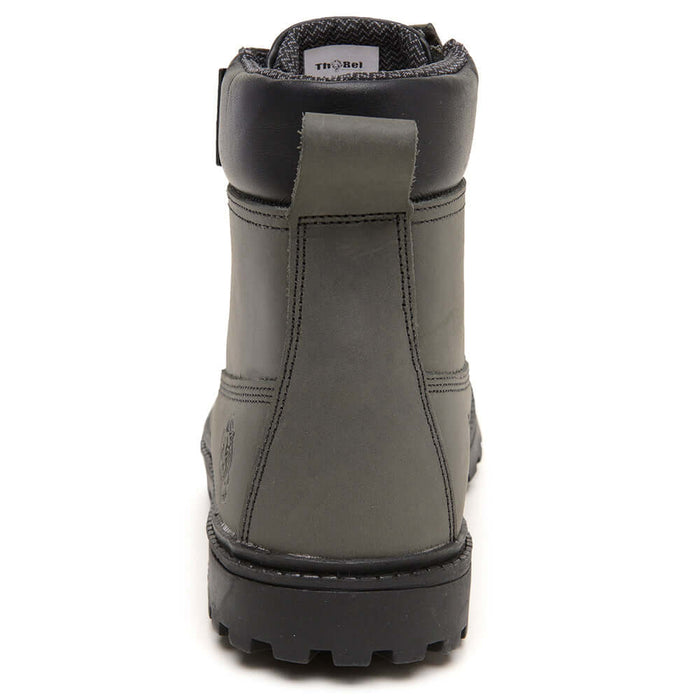 Bota de Segurança Masculina ThaBel Easy Bel com Zíper Chumbo com CA vista traseira, destacando conforto e resistência para trabalhos exigentes.
