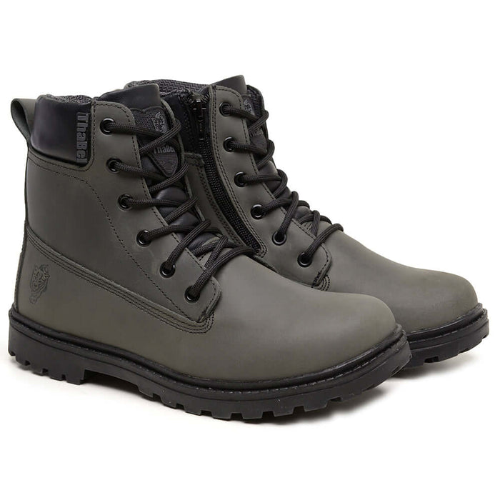 Bota de Segurança Masculina ThaBel Easy Bel com Zíper Chumbo com CA, calçado confortável e resistente para trabalho ou aventura.
