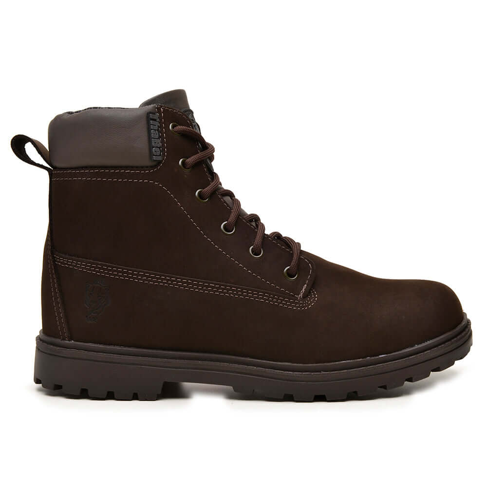 Bota de Segurança Masculina ThaBel Easy Bel com Zíper Marrom com CA, bota tática, bota casual, calçado resistente e confortável.