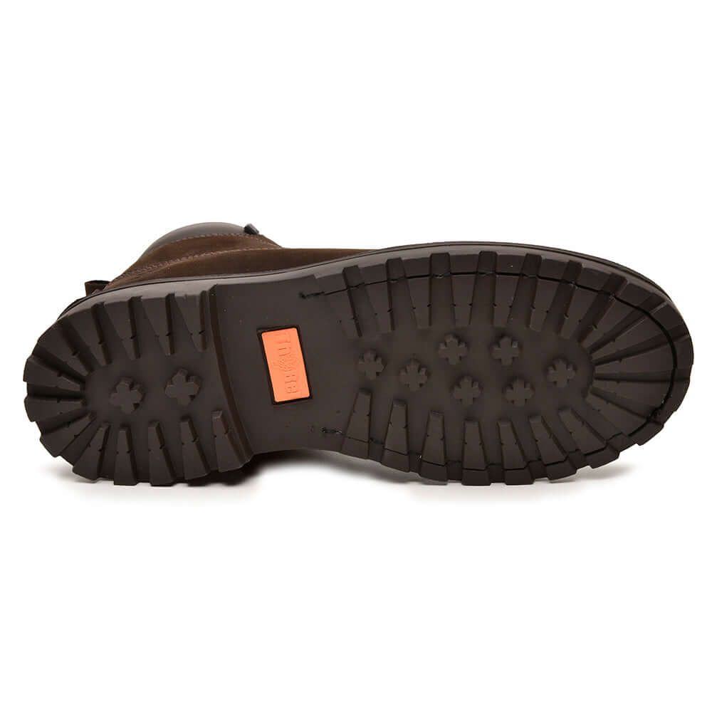 Sola da Bota de Segurança Masculina ThaBel Easy Bel com Zíper Marrom com CA, destacando a resistência e conforto do calçado.