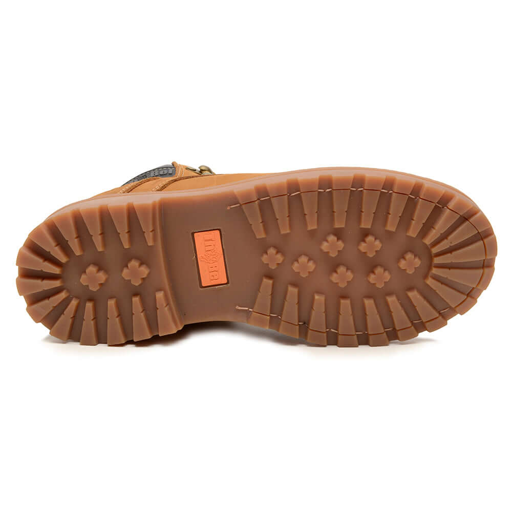 Sola da Bota de Segurança Thabel WorkBel Anti Perfuro Yellow com CA vista de baixo, design antiderrapante para uso tático e casual.