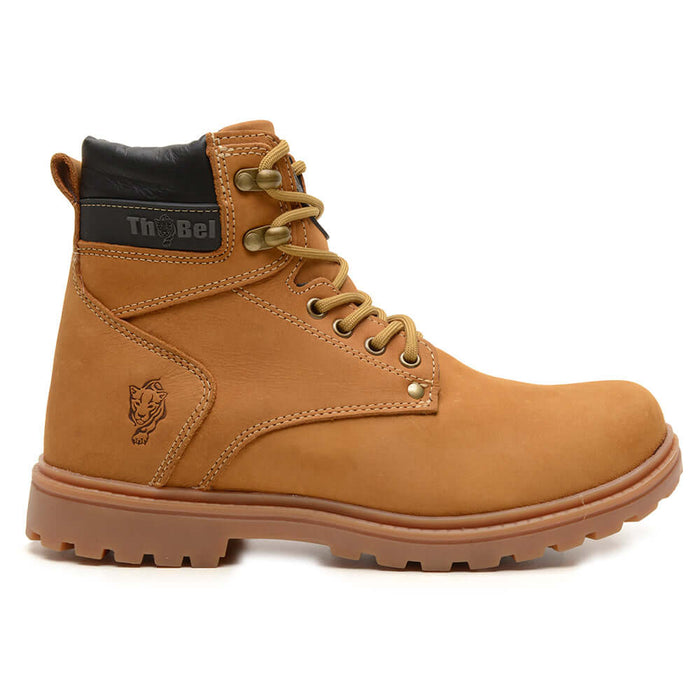 Bota de Segurança Thabel WorkBel Anti Perfuro Yellow com CA, bota tática masculina para ambientes militares e operacionais.