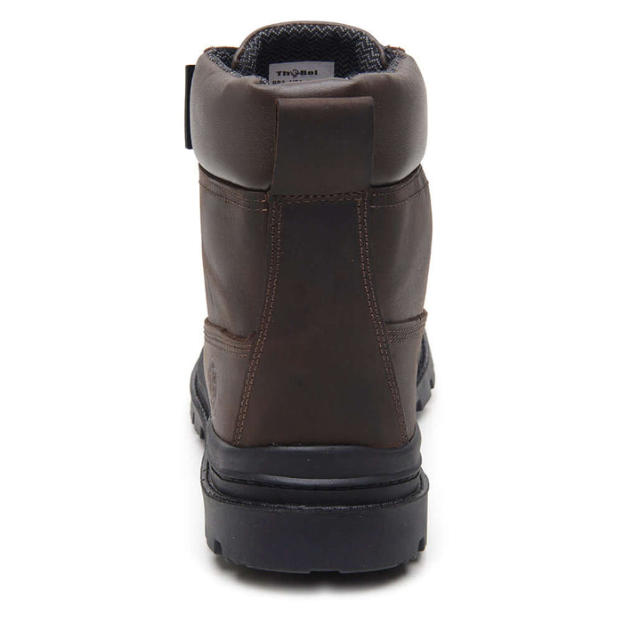Bota de Segurança Worker ThaBel Marrom com CA vista traseira, bota masculina resistente para trabalho e aventura.