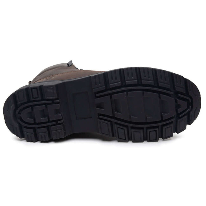 Sola da Bota de Segurança Worker ThaBel Marrom com CA, coturno masculino resistente para trabalho e uso diário, detalhes em couro.