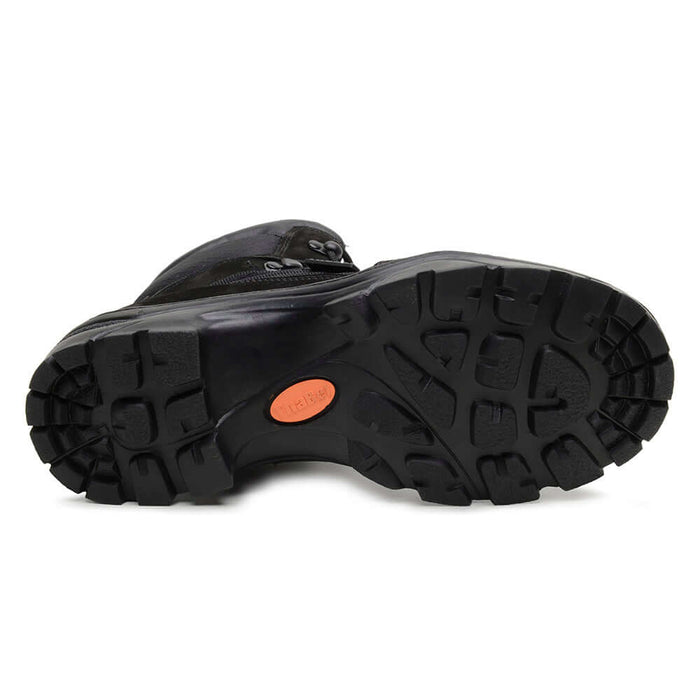 Sola da Bota Militar Masculina ThaBel Alfa Anti Perfuro Preto com CA mostrando durabilidade e design tático.