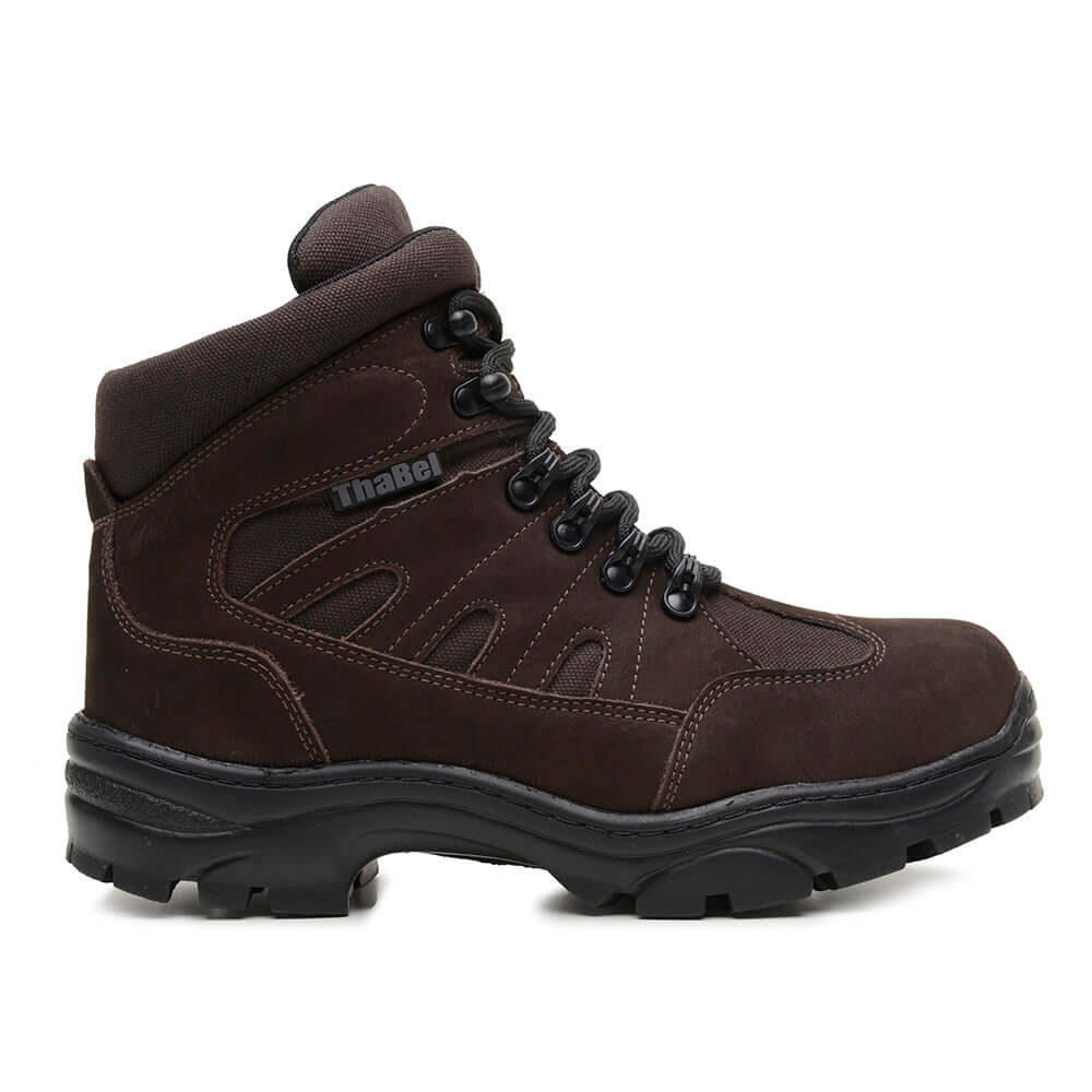 Bota Tática Thabel ThunderBel Anti Perfuro Marrom com CA - Estilo rústico e tecnologia de alta performance.