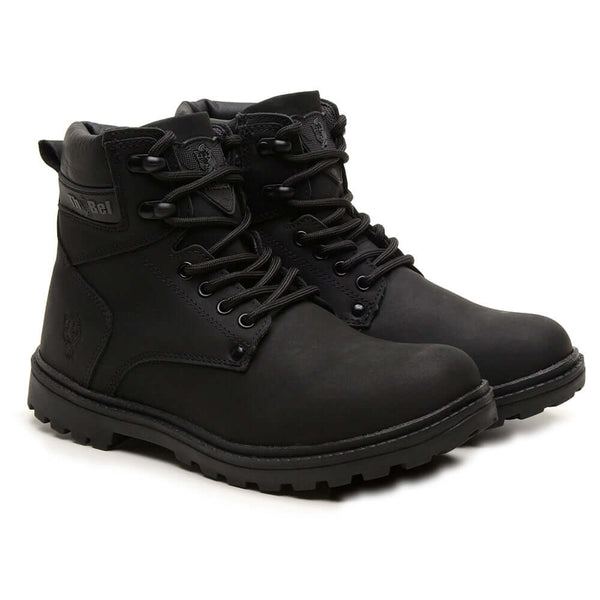 Bota Masculina Work Thabel WorkBel Anti Perfuro Preto com CA, bota tática resistente e estilosa para trabalho urbano e proteção.