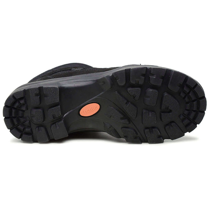 Sola da Bota Militar Thabel ThunderBel Anti Perfuro Preta com CA, destacando a durabilidade e aderência para uso em terrenos variados.