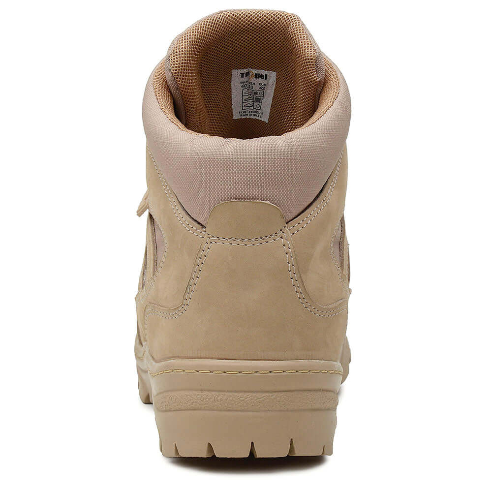 Bota Tática Thabel ThunderBel Anti Perfuro Desert com CA - parte traseira em tom bege, destacando o design moderno.
