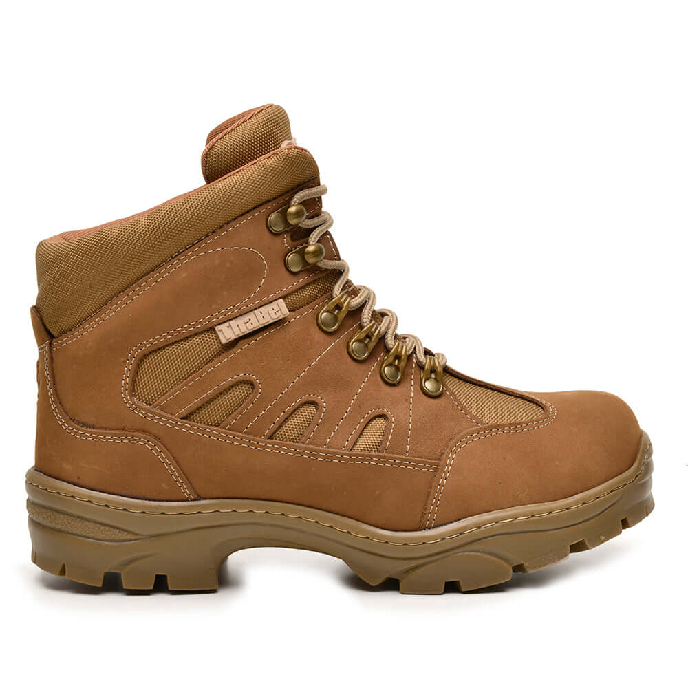 Bota Thabel ThunderBel Anti Perfuro Coyote com CA, bota tática masculina inspirada em coturno militar para segurança e aventura.