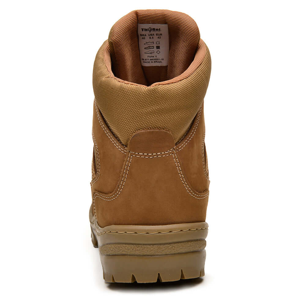 Bota Thabel ThunderBel Anti Perfuro Coyote com CA, bota tática masculina resistente e confortável, coturno militar moderno.