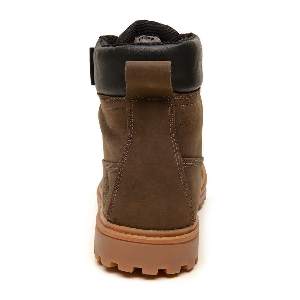 Bota para Trabalho Impermeável ThaBel Storm Anti Perfuro Marrom com CA vista traseira, segurança e conforto