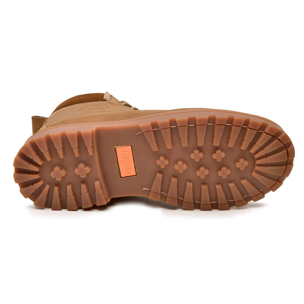 Sola da Bota de Trabalho Masculina ThaBel Easy Bel com Zíper Coyote com CA, destacando resistência e design para tração segura.