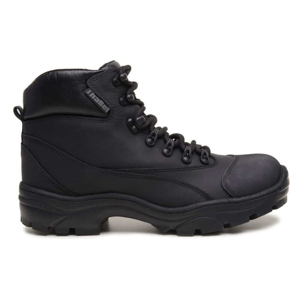 Bota de Trilha Masculina Thabel Delta Preta, coturno militar tático versátil para aventura e segurança, calçado confortável e resistente.