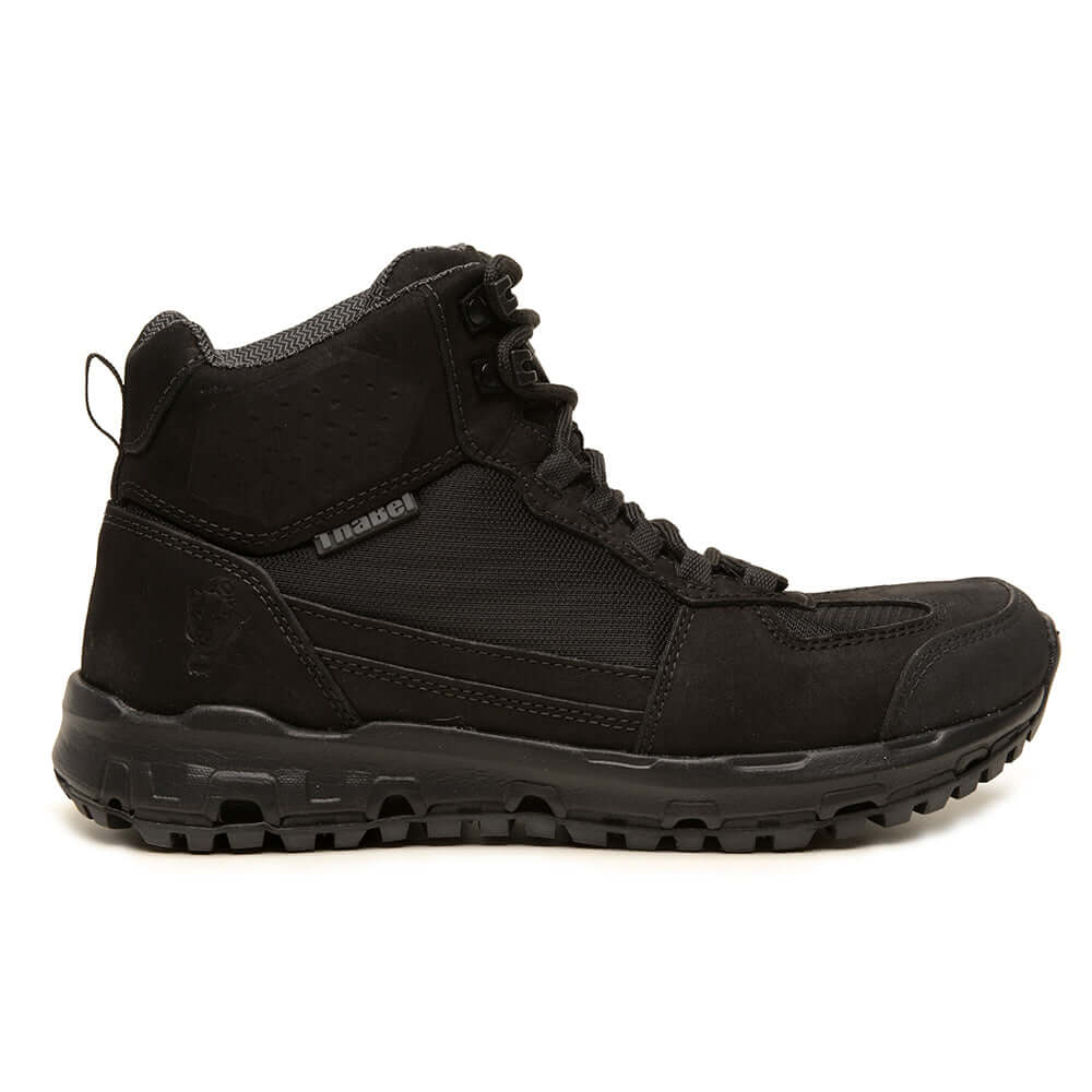 Bota de Trilha Masculina ThaBel Stone Bel Preta, estilo tático e adventure, ideal para segurança e conforto em trilhas e trabalhos.