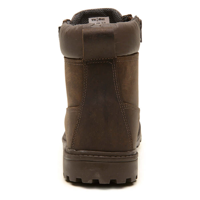 Bota Work Masculina ThaBel Easy Bel com Zíper Coffee com CA, perfeita para conforto e proteção em trabalho, aventura e segurança.