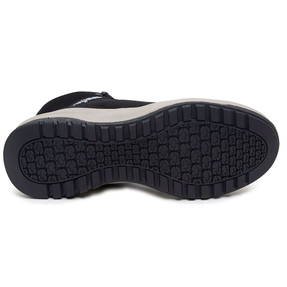 Sola antiderrapante da Bota De Couro Casual Ranger ThaBel Preto, calçado masculino resistente e confortável para aventura e trabalho.