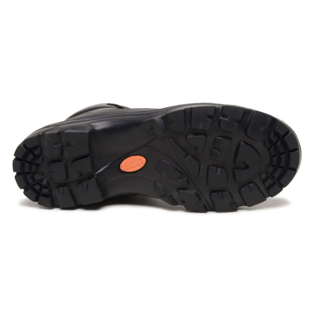 Sola da Bota de Trilha Masculina Thabel Delta Preta com design robusto para resistência e conforto em trilhas e atividades táticas.