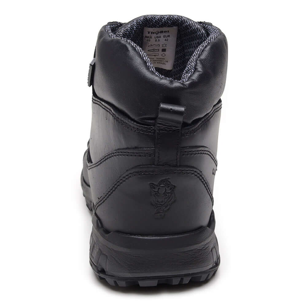 Bota Masculina Dry Steep ThaBel Impermeável Preta vista traseira, bota tática resistente e confortável, ideal para trilhas e uso diário urbano.