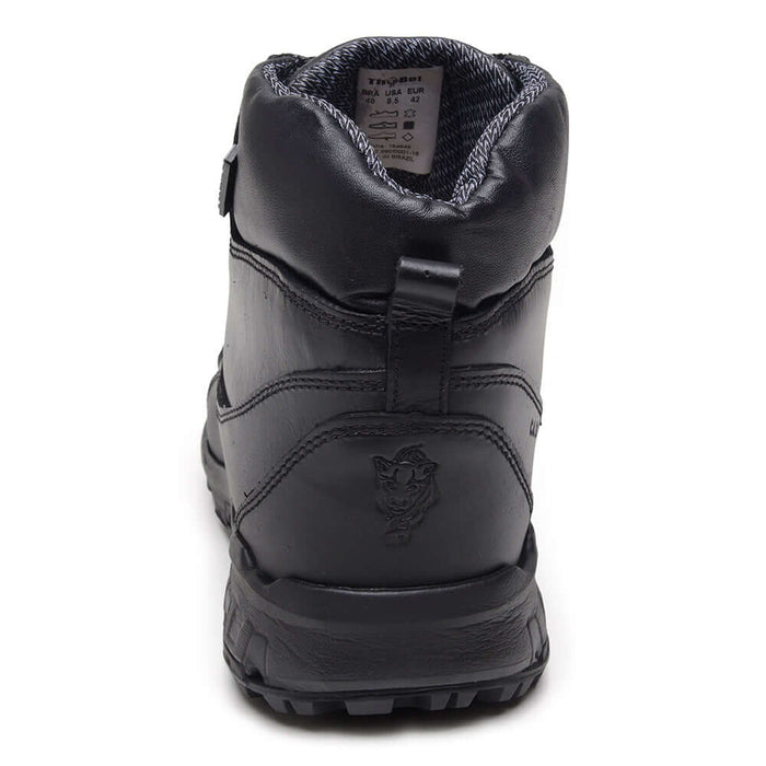 Bota Masculina Dry Steep ThaBel Impermeável Preta vista traseira, bota tática resistente e confortável, ideal para trilhas e uso diário urbano.