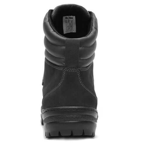 Bota Militar ThaBel Highlander Anti Perfuro Preto com CA vista traseira, bota tática robusta para segurança e conforto, coturno de trabalho.