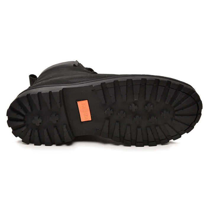 Sola de Bota Masculina de Segurança ThaBel Easy Bel com Zíper Preto com CA, mostrando ranhuras resistentes para tração e segurança.