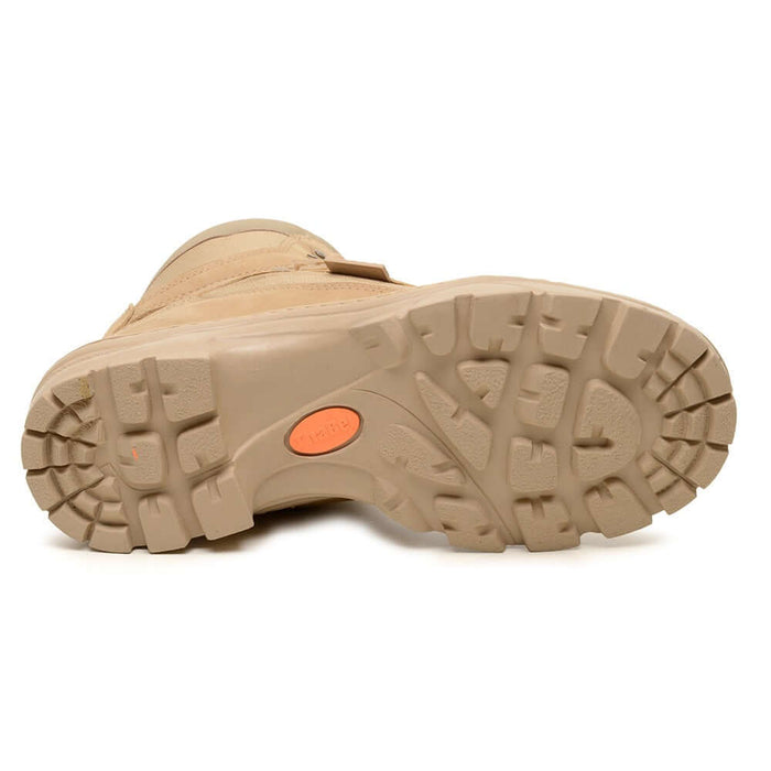 Sole of Coturno Tático Masculino ThaBel Alfa Anti Perfuro Desert com CA with rugged design for tactical use.