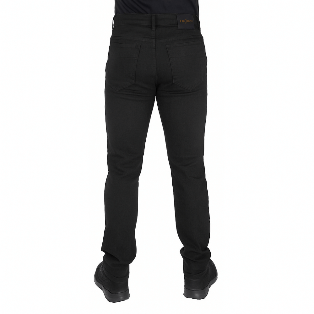 Calça Jeans Gray Man ThaBel Phantom Preto vista traseira, destacando estilo e robustez para uso diário.