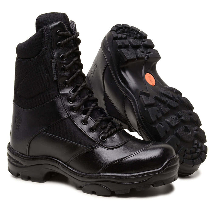 Coturno Tático Masculino ThaBel Invader Anti Perfuro Preto com CA, bota tática militar resistente e confortável para segurança e trabalho.