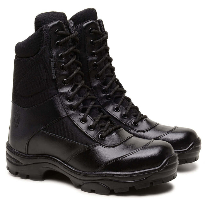 Coturno Tático Masculino ThaBel Invader Anti Perfuro Preto com CA, bota masculina resistente e confortável para segurança e aventura.