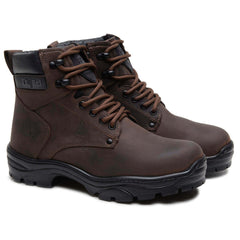 Bota Masculina de Couro Gaia Marrom com CA
