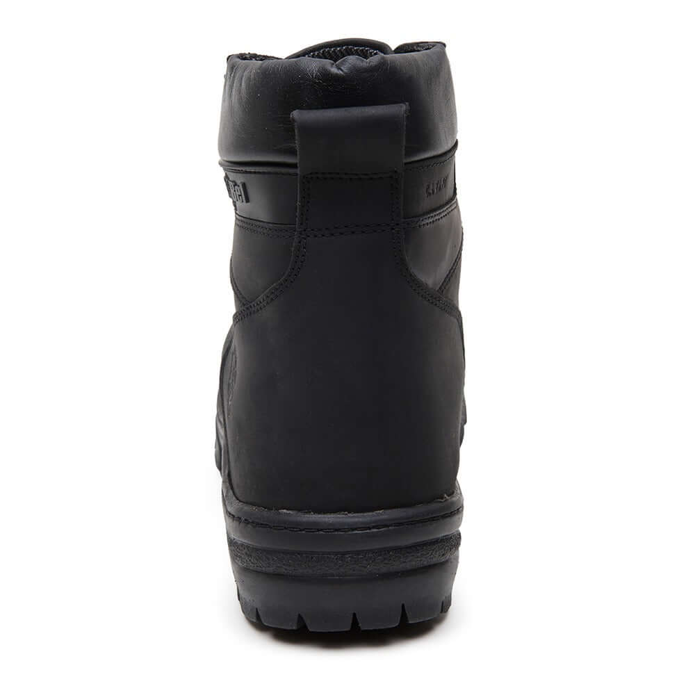 Bota Masculina de Couro Gaia Preta com CA - vista traseira destacando design robusto e material resistente