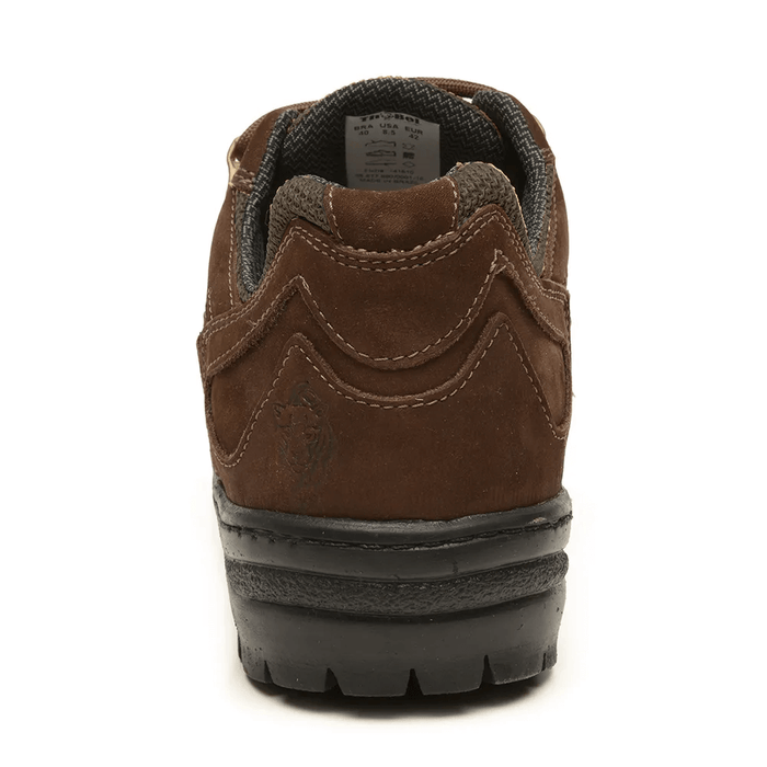 Vista traseira do Tênis Masculino para Trilha ThaBel Urban Trail Marrom, bota adventure e resistente para trilhas urbanas.